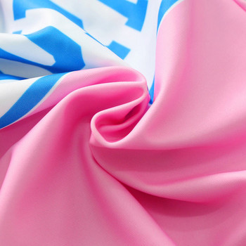 Γυναικείο μαγιό με επιγραφή σε μπλε και ροζ χρώμα