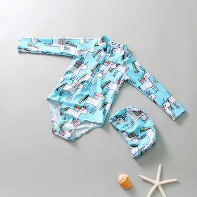 siniste ja pikkade varrukatega laste ujumistrikoo