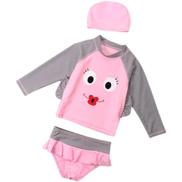 Aplikatsiooni ja pikkade varrukatega laste ujumistrikoo