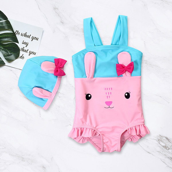 Dječji cijeli kupaći kostim s aplikacijama i 3D elementima