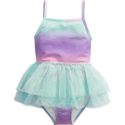 Uue mudeli värviline tülliga ujumistrikoo tüdrukutele