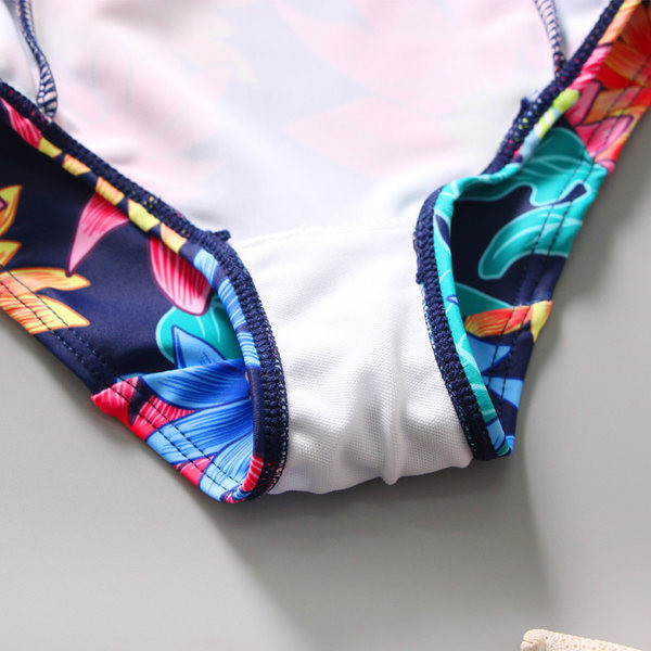 Dječji cijeli kupaći kostim s cvjetnim uzorkom i patentnim zatvaračem