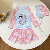 Kaheosaline ja ükssarviku aplikatsiooniga laste ujumistrikoo