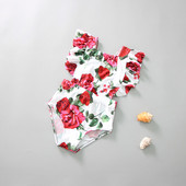 Παιδικό μαγιό με λουλουδάτο μοτίβο για κορίτσια