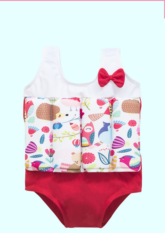 Täielik sisseehitatud ujukite ja paelaga ujumistrikoo tüdrukutele