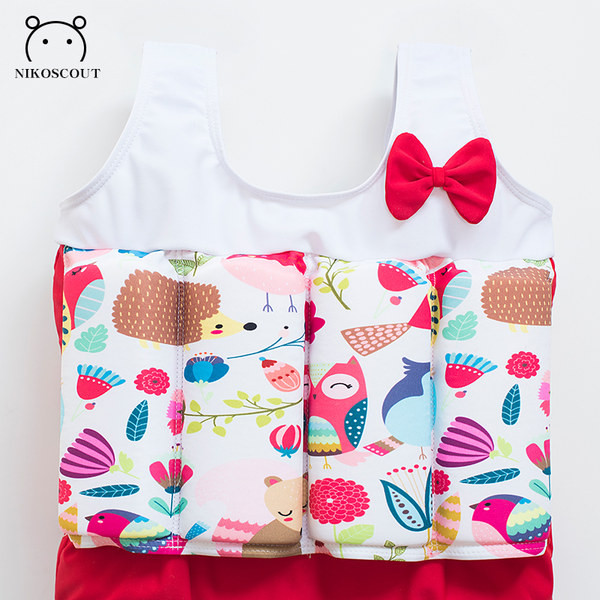 Täielik sisseehitatud ujukite ja paelaga ujumistrikoo tüdrukutele