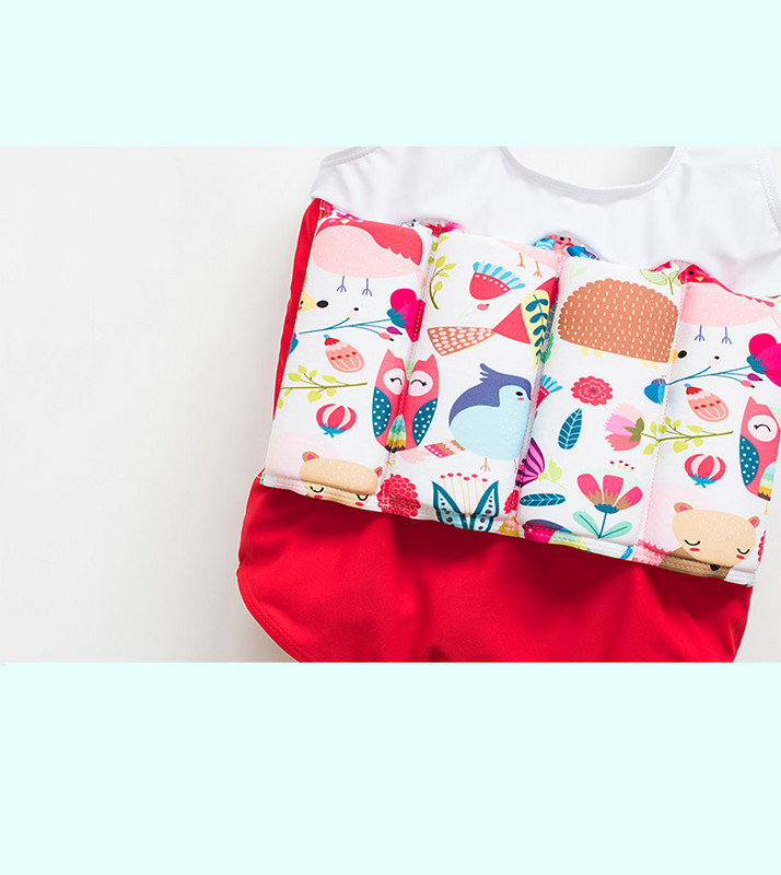 Täielik sisseehitatud ujukite ja paelaga ujumistrikoo tüdrukutele