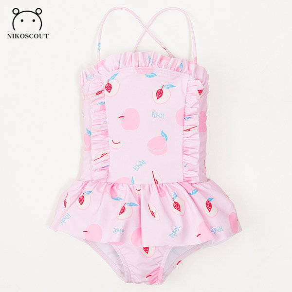 Moderni dječji puni kupaći kostim s tankim naramenicama za djevojčice