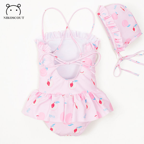 Moderni dječji puni kupaći kostim s tankim naramenicama za djevojčice