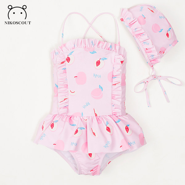 Moderni dječji puni kupaći kostim s tankim naramenicama za djevojčice