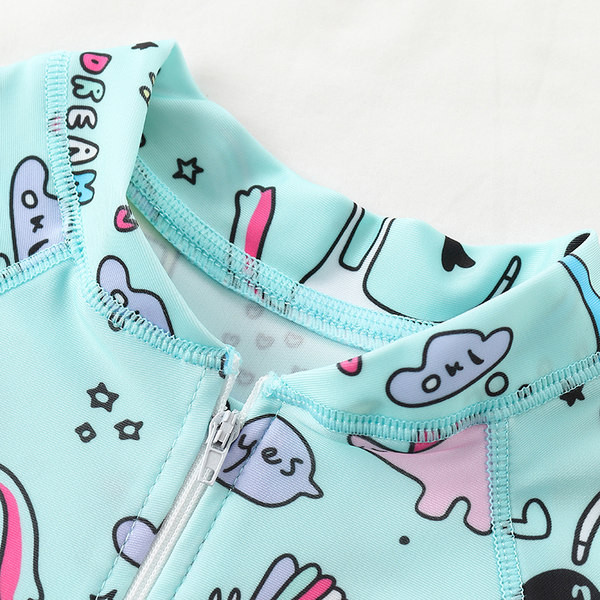 Dječji kupaći kostim za zaštitu od sunca s patentnim zatvaračem