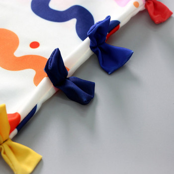 Παιδικό μαγιό με πολύχρωμη διακόσμηση σε λευκό χρώμα