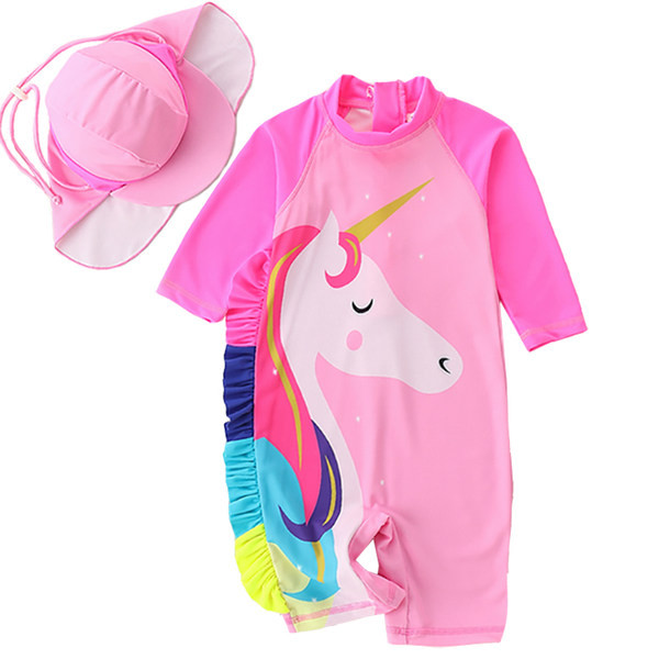 Παιδικό αντηλιακό μαγιό με μονόκερο απλικέ