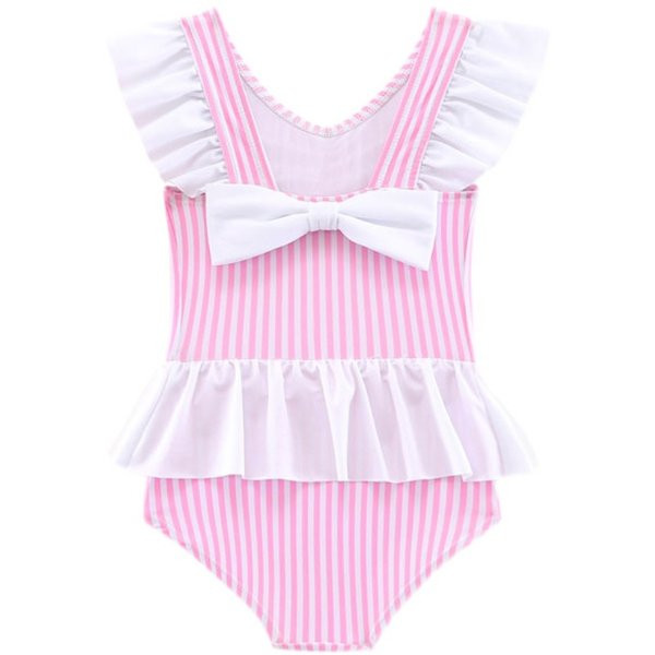 Dječji kupaći kostim na pruge s trakom