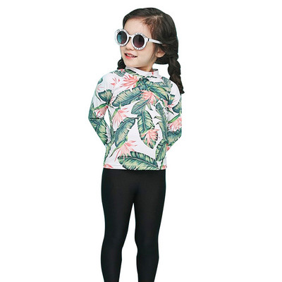 Laste lillemustriga päikesekaitsega ujumistrikoo