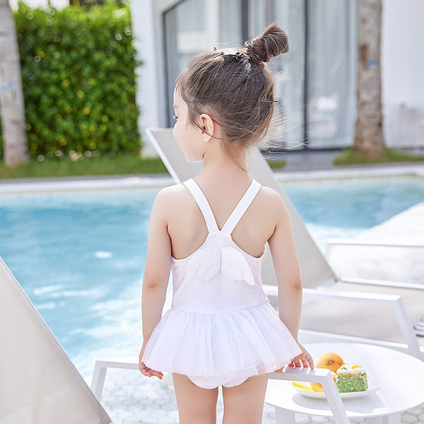 Jauns bērnu peldkostīma modelis ar tillu meitenēm