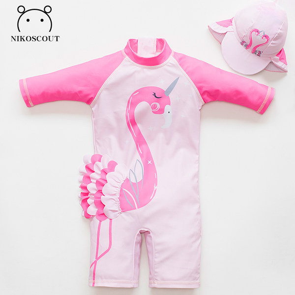 Dječji kupaći kostim za djevojčice s aplikacijom za sunčanje