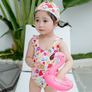 Παιδικό ολόσωμο μαγιό  μοντέλο με φαρδύ λουράκι για κορίτσια