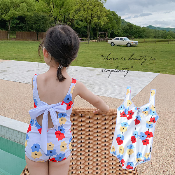 Dječji cijeli kupaći kostim s trakom na leđima