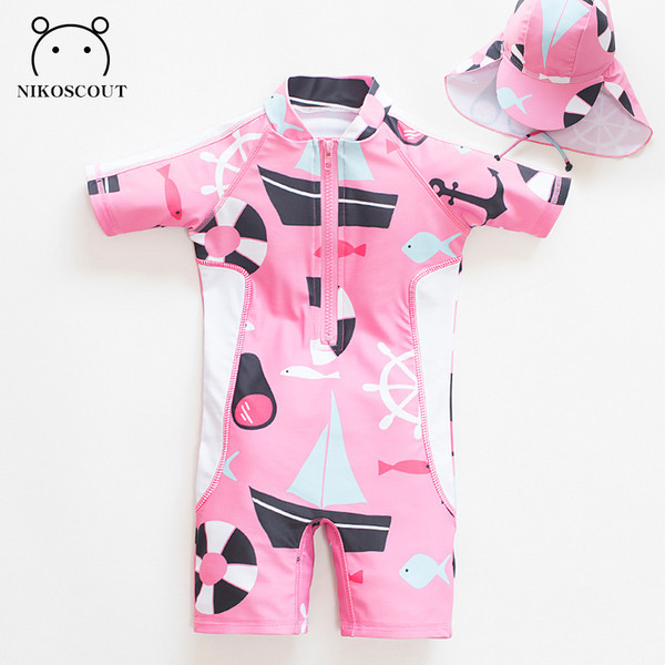 Novi model cijelog kupaćeg kostima za djevojčice u roze boji