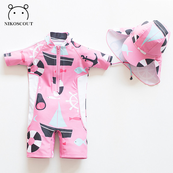 Novi model cijelog kupaćeg kostima za djevojčice u roze boji