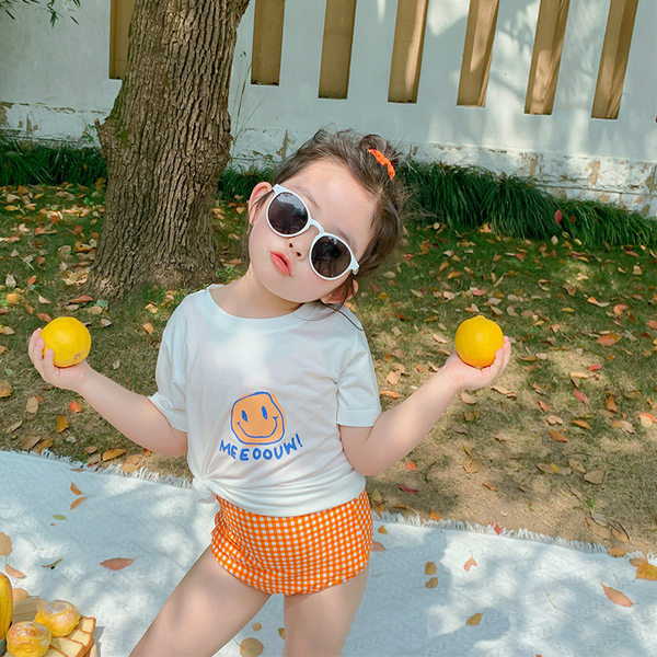 Παιδικό καρό γυναικείο μαγιό με κορδέλα