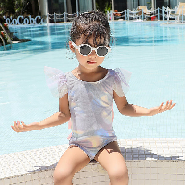 Dječji cijeli kupaći kostim s trakom i kratkim rukavima