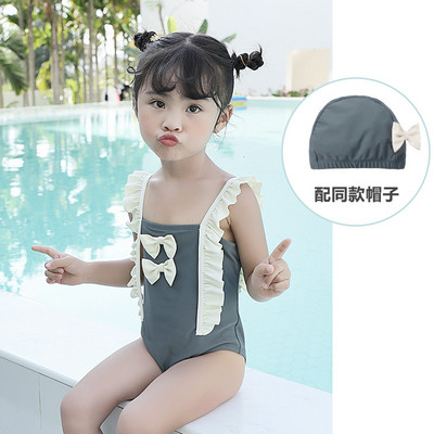 Παιδικό ολόσωμο μαγιό με κορδέλα και τιράντες