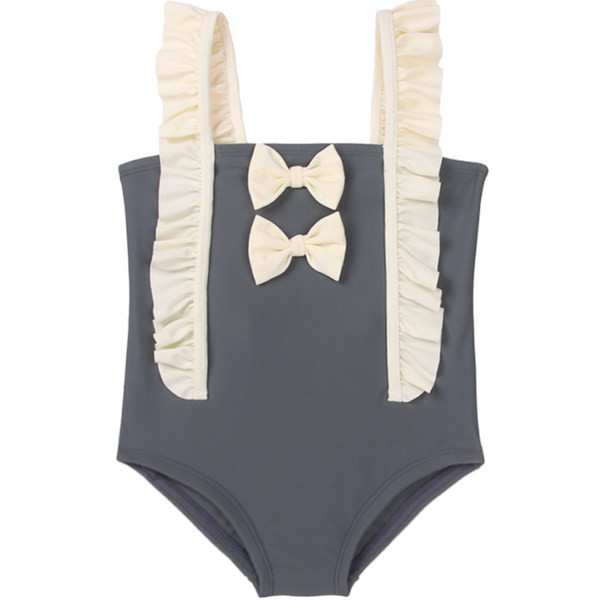 Παιδικό ολόσωμο μαγιό με κορδέλα και τιράντες