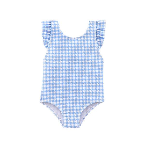 Dječji karirani kupaći kostim s kovrčama