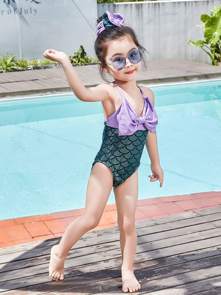 Παιδικό ολόσωμο μαγιό με κορδέλα και κορδόνια