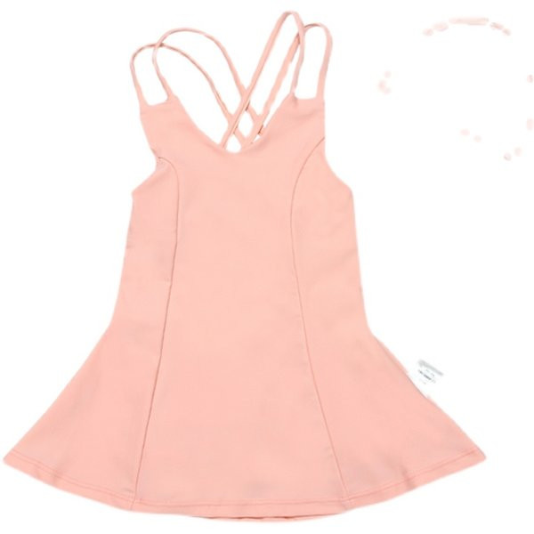 Dječji kupaći kostim s križnim naramenicama - roza boja