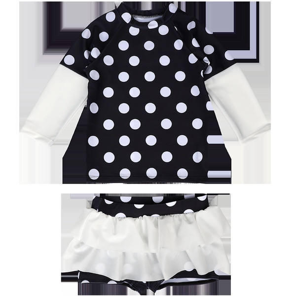 Moderni dječji puni kupaći kostim na točkice