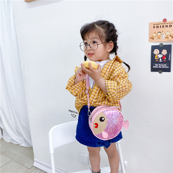 Moderan dječji okrugli ruksak s dugom ručkom za djevojčice