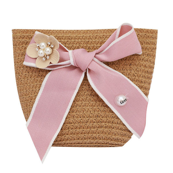 Κομψή παιδική πλεκτή τσάντα με μακριά λαβή για κορίτσια