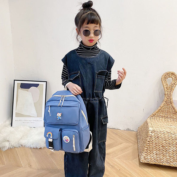 Kaasaegne taskutega laste seljakott tüdrukutele ja poistele