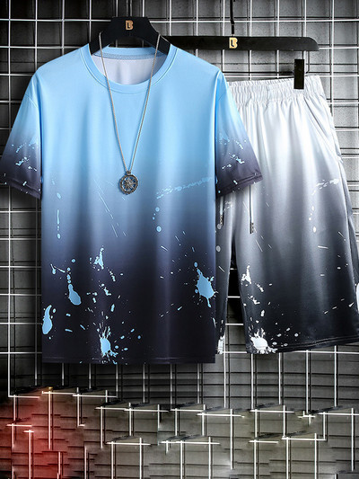 Vyrų sporto komanda iš dviejų dalių šortų ir marškinėlių