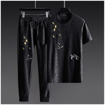 Мъжки ежедневен комплект от две части тениска и дълъг панталон