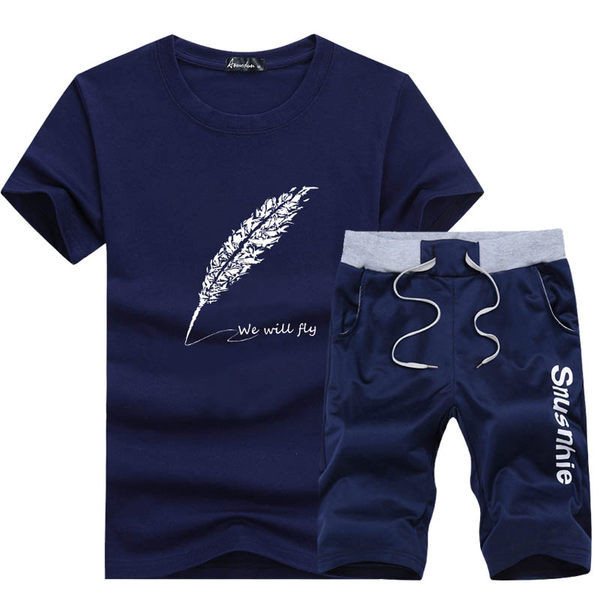 Kasdieninė vyrų komanda su keturių spalvų užrašais ir nuorodomis