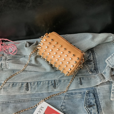 Moodne metallist sanga ja aasadega lastekott tüdrukutele