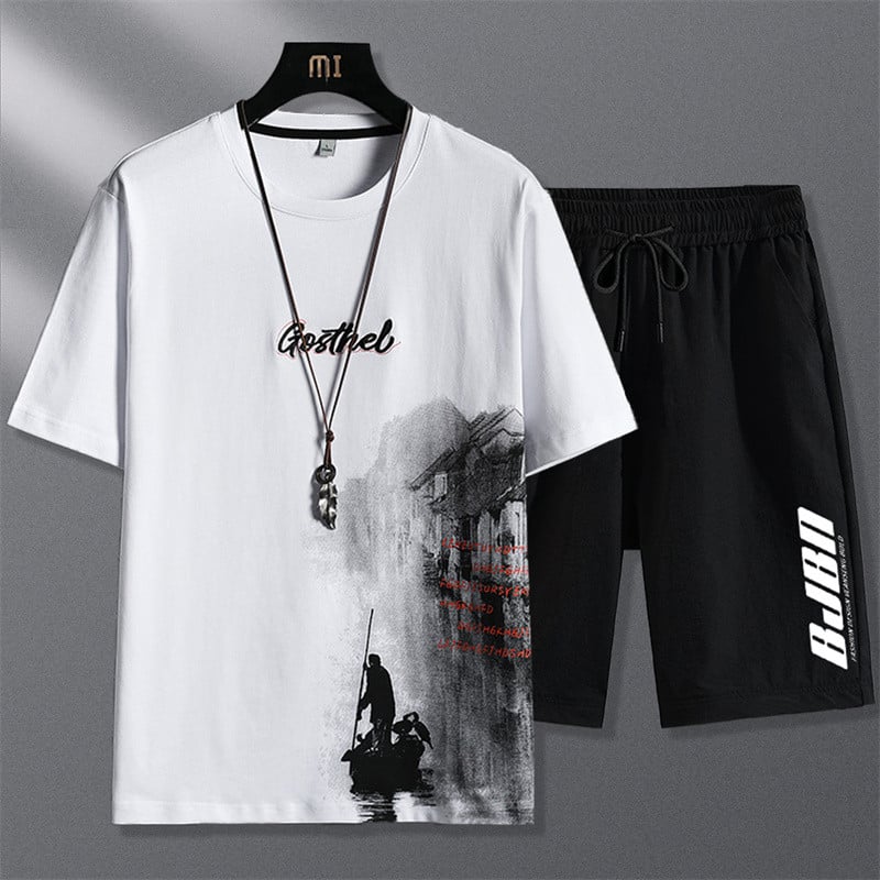 Ljetna muška ekipa od majice kratkih rukava i kratkih hlača - nekoliko modela