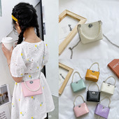 Stiilne kahe sanga ja dekoratiivpärlitega lastekott