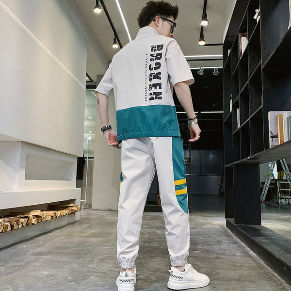 Jauna modeļa vīriešu komplekts no divu daļu biksēm un blūzes