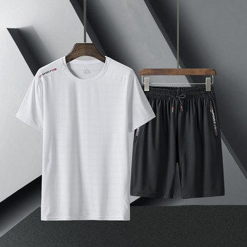 Летен мъжки комплект от тениска и къс панталон