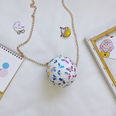 Moderna bērnu mini apaļa soma ar garu rokturi