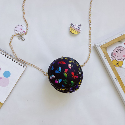 Moderna bērnu mini apaļa soma ar garu rokturi