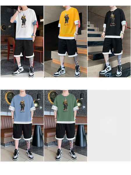 Muški ljetni set s aplikacijom - dvodijelni