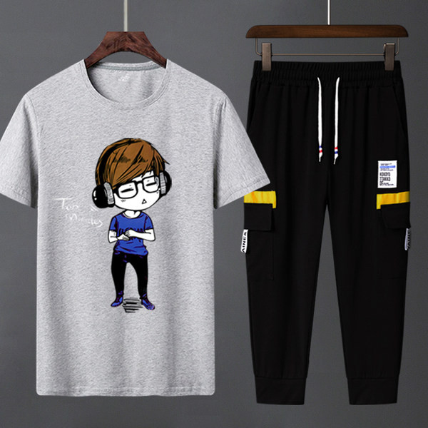 Ανδρικό σετ μπλουζάκι και μακρύ παντελόνι