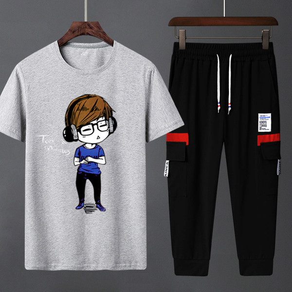 Ανδρικό σετ μπλουζάκι και μακρύ παντελόνι