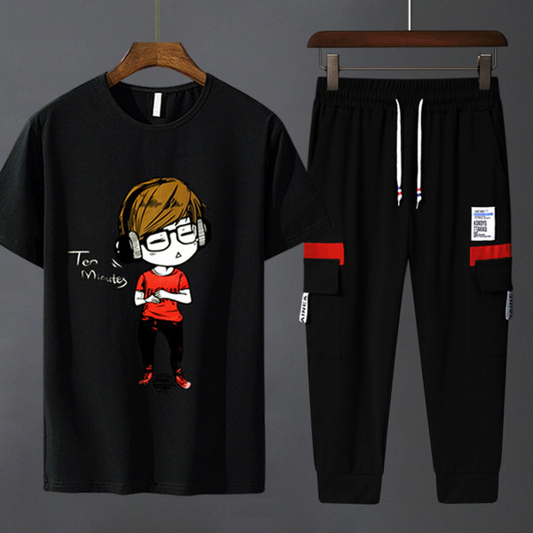 Ανδρικό σετ μπλουζάκι και μακρύ παντελόνι